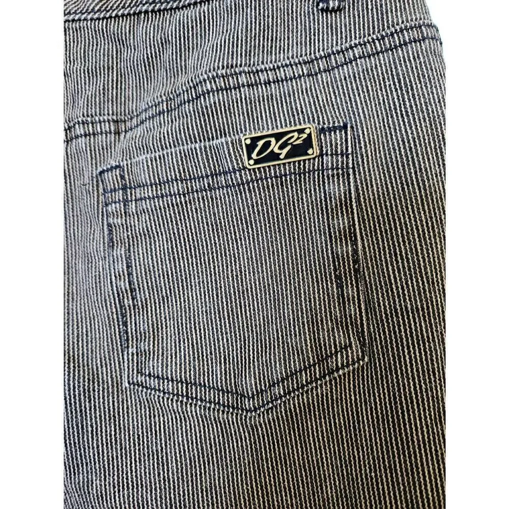Diane Gillman Dg2 pinstriped straight leg high rise jeans. Size 10.